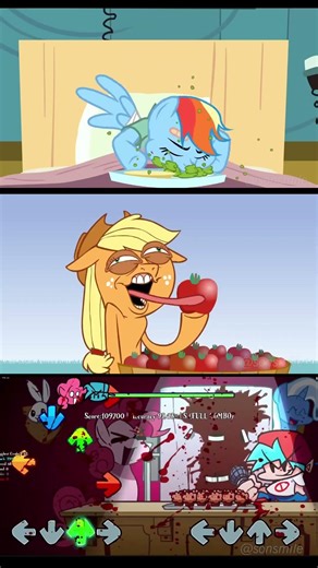 Nom Nom Nom with Rainbow Dash & AppleJack - FNF Pony Mod - Friday Night Funkin' Mobile Game