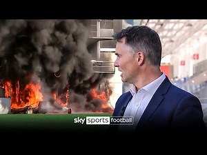 Fire breaks out during LIVE report at stadium due to host Andorra vs England 🔥🤯