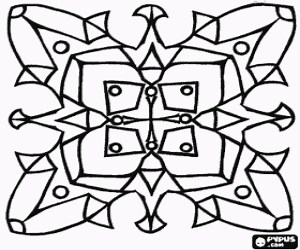 Mandala simple in a square coloring page printable game