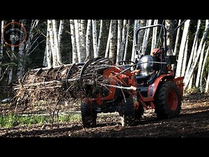 Grapple Brush & Logs | Kubota B2601 & Land Pride SGC0660