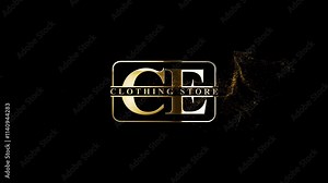 Luxury CE Logo, Gold Particles Cf Letter Logo Animation Video, Cf Clothing Store Logo For You