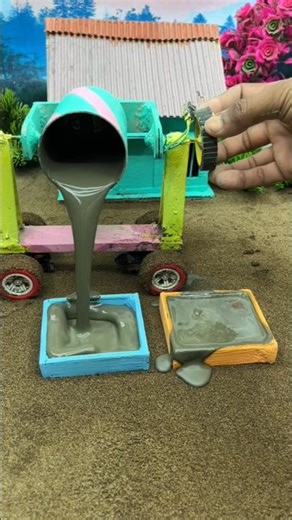 🚜 Mini Tractor Builds Cement Pillar & Bridge | Real DIY Construction Machine 😱