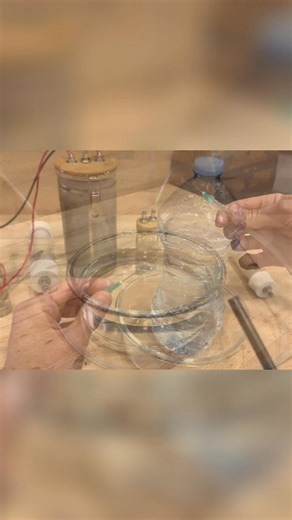 22K views · 220 reactions | See electrolysis in action! Water molecules break down, creating hydrogen bubbles we can ignite. Even small bubbles create surprising explosions. Imagine a huge amount of hydrogen! This flame can reach 2,800 degrees Celsius. #Electrolysis #Hydrogen #Bubbles #Experiment #Flame #Science | Crazy Channel | Facebook
