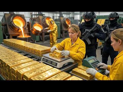 Inside the 24K Gold Factory: How Mining Ore Is Refined Into Gold Bars (Full Process)