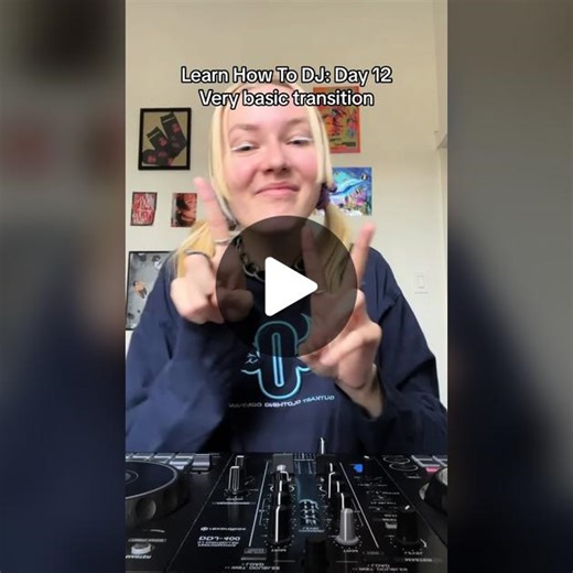 This is the simplest transition between two tracks as a DJ, but you can do a lot with it! We are building up to more complex transitions with the EQ’s, effects, quick cuts, etc. But its ok to take things step by step. Practice the timing of this with different tracks and hear how it sounds when you time the transition with different parts of tracks, what do you notice? Now that we are practicing transitions, feel free to stitch me and show me your new skills! #djmix #beginnerdj #howtodj
