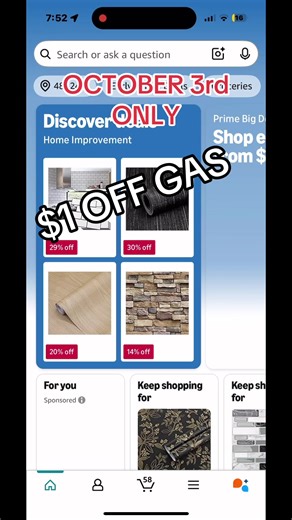 Dollar off gas at #bpgasstation #amazondeals #earlyprimedeals #freegas #amazon