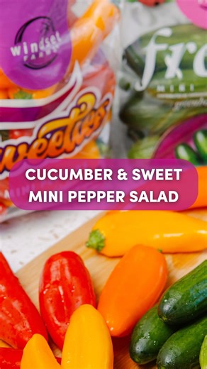 FRESCO® Cucumber & SWEETIES™ Seedless Mini Peppers Salad 🥒🫑⁠ ⁠ This easy salad comes together in minutes and is fresh, crunchy, and full of bold flavor! ⁠ ⁠ Ingredients:⁠ 🥒 3–4 FRESCO® Mini Cucumbers, thinly sliced⁠ 🫑 6–7 SWEETIES™ Seedless Mini Peppers (orange, red, yellow), thinly sliced⁠ 🌶️ 2 tbsp chili crisp oil (plus more to taste)⁠ ✨ 2½ tsp Everything But The Bagel seasoning⁠ ⁠ Dressing Ingredients:⁠ 🥒 2 tbsp toasted sesame oil⁠ 🥒 2 tbsp olive oil⁠ 🥒 2 tbsp reduced-sodium soy sauce