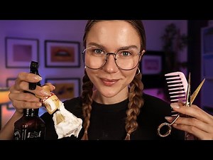ASMR Relaxing Haircut & Shaving RP ~ (Long Hair) Soft Spoken Personal Attention