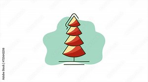 pine tree animation cartoon video. nature tree motion graphic design Stock Video