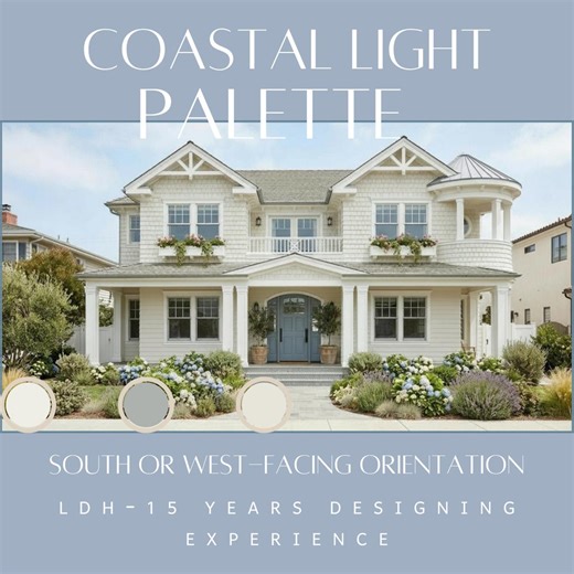 Coastal Exterior Paint Palette – Blue-Gray Scheme for South/West Homes (Digital Download)