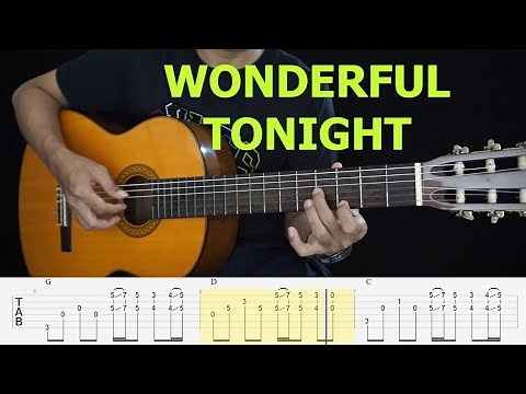 Wonderful Tonight - Eric Clapton - Fingerstyle Guitar Tutorial TAB | Chords + Lyrics