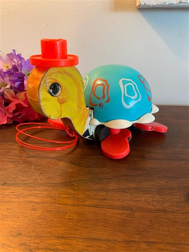 Vintage Fisher Price Tip Toe Turtle Musical Pull Toy. Please Read the Description. - Etsy