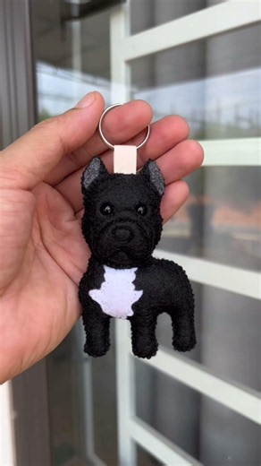 Handmade French Bulldog Keychain 🖤🐶