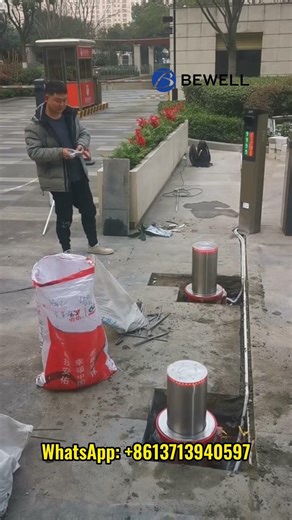 Bewell Remote Control Radar Detect Automatic Hydraulic Anti-Collision Road Bollard#AutomaticBollards