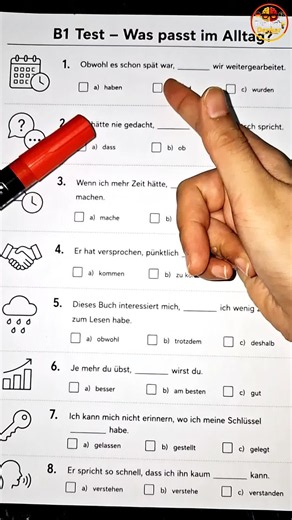 Deutsch B1 Test für den Alltag: Grammatik, Satzbau & Redewendungen