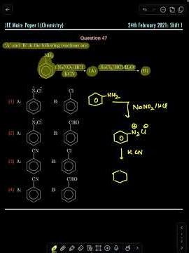 JEE Main PYQ | Aniline to Benzaldehyde Conversion? 🧪 | Identify A and B