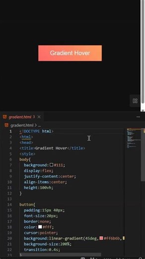 Beautiful Gradient Effect using HTML & CSS 🌈 | Modern UI #shorts