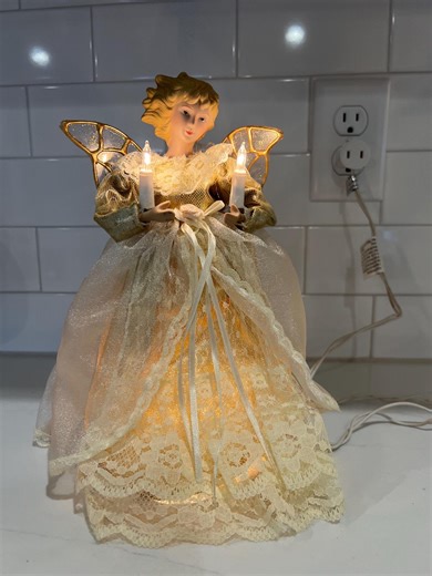 Vintage Lighted Angel Christmas Tree Topper - Etsy