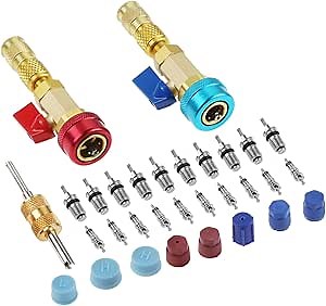 Orion Motor Tech AC Valve Core Removal Tool, R134a R1234yf R22 Valve Core Remover Installer Tool Kit for Automotive Air Conditioning Systems, AC Valve Core Tool for Standard JRA and Schrader Valve