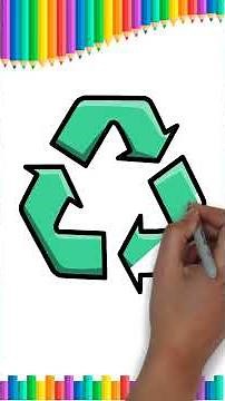 Green recycle symbol or sign easy drawing #art #drawing #recycle #shorts #symbol #sign