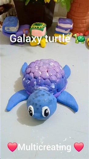 #DIY Clay Galaxy Turtle🐢Tutorial #shorts#trending#painting #diy#youtubeshorts#clay #@multicreating