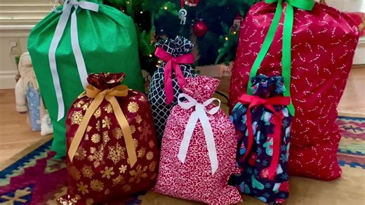 Purple Flannel Gift Bag: Reusable Drawstring Present Sack - Etsy