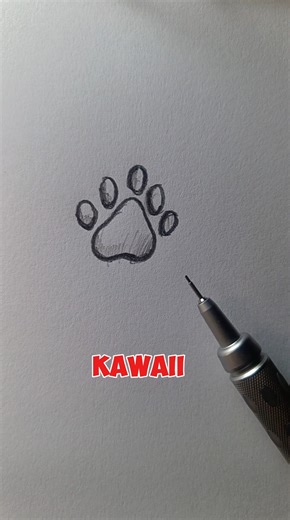 Drawing a Paw Print in 20 Seconds 🐾 #foryou #drawing #art #shorts #howtodraw #easydrawing #tutorial