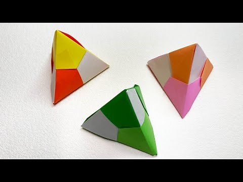【多面体の折り紙】折り紙2枚でピラミッドを作ってみた！