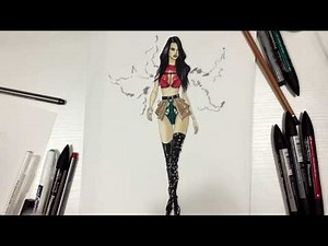 LINGERIE + PATENT LEATHER BOOTS. Victoria's Secret | Fashion Drawing