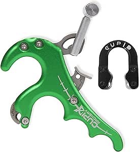 Archery Release aids 4 Fingers Bow Release with Metal D Loop Compound Bow Release Aid Trigger Handle Thumb Caliper
