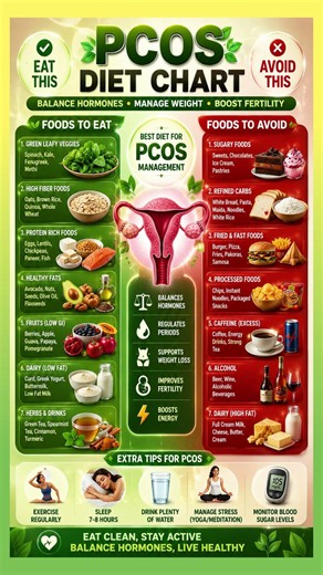 PCOS Diet Chart: Eat THIS to Balance Hormones & Support Weight Loss! 🌸