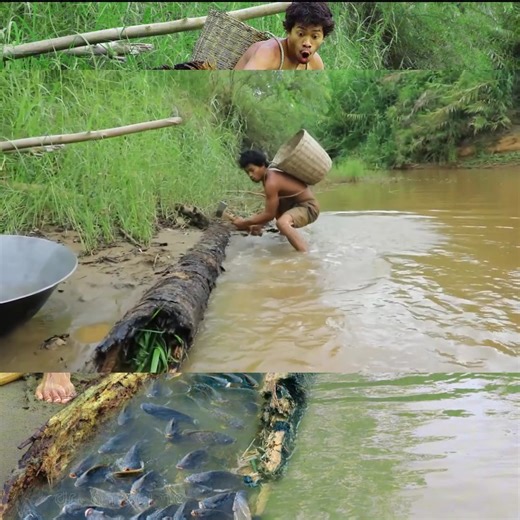 Catching Fish in the palm trees Part 2 | Living In Jungle
