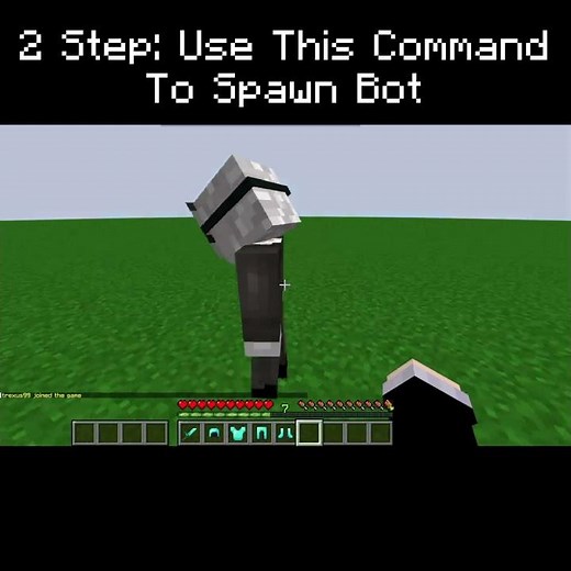 How to summon a pvp bot #minecraft #gaming #edit