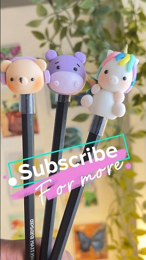 DIY best pencil topper ideas | how to make cold porcelain clay charms |air dry clay #clay #clayart