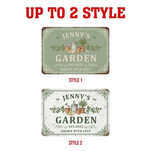 Custom Garden Sign, Wonderland Garden Metal Sign With Name, Outdoor Decor - Etsy