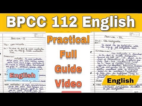 BPCC 112 English Practical File | Work Motivation + Job Satisfaction | BAPCH | kapildharad