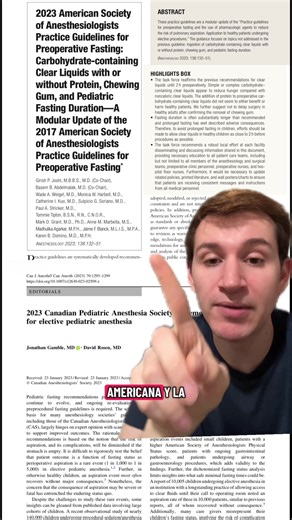 Guías de ayuno preoperatorio en USA y Canadá