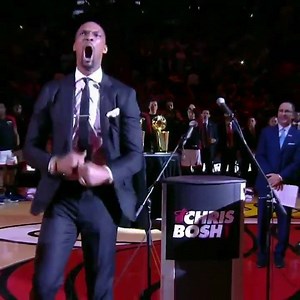 One year ago, Chris Bosh celebrated his jersey retirement in the most Chris Bosh way 🙌 | NBA on ESPN
