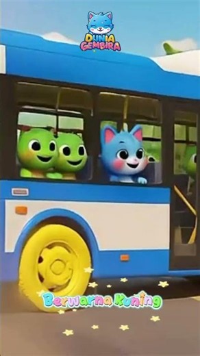 Belajar Warna Roda Bus dalam 30 Detik! 🚌🌈 Lagu Anak #Shorts