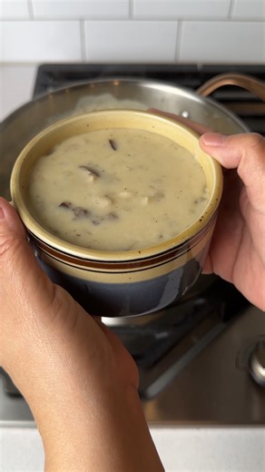 Cream of Mushroom Soup is rich, creamy, and loaded with shiitake mushrooms! This homemade soup is so much better and fresher-tasting than store-bought. It’s so quick and straightforward to make, you’ll be enjoying a piping-hot bowlful in no time! #fblifestyle #soup | Kawaling Pinoy Recipe Blog