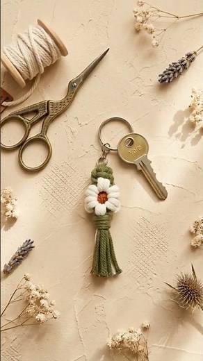 Macrame Daisy Keychain Tutorial | Easy Boho Accessories