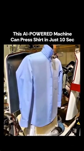 Artificial intelligence | AI Tools on Instagram: "This AI-POWERED Machine Can Press Shirt in 10sec Professional automated shirt finishing machines👇 Commercial-grade machines use a combination of hot air and high-pressure steam to finish a shirt in a rapid, hands-free process. The machine holds a shirt over an inflatable form, which is expanded to the shirt's ideal shape by air. While the shirt is held taut, a blast of steam and heated air removes wrinkles and seals the fibers for a crisp, smoot