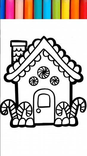 Christmas House Drawing easy || How to Draw A House Step by Step #drawing