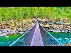 Kootenai Falls Swinging Bridge in Libby Montana | Hidden Suspension bridge