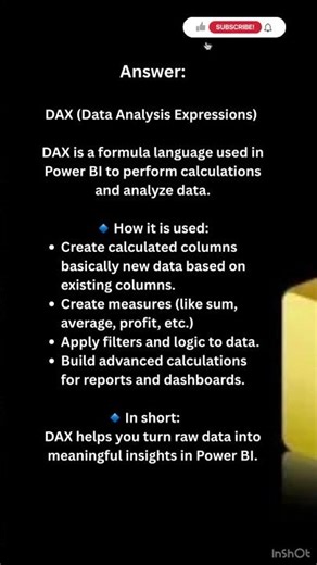 What is Dax in Power BI📊💡📙 #powerbi #dax