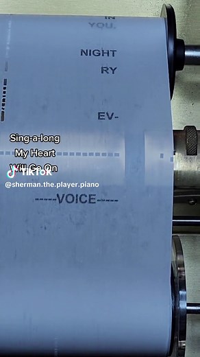 sing the lyrics from the bottom up #shermantheplayerpiano #singalong #myheartwillgoon #celinedion #titanic #qrs #fyp #playerpiano1 #pianotok #duet