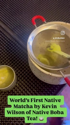 Introducing the World’s first ‘Native Matcha’ by Kevin Wilson of Native Boba Tea! I’ve been sitting on this one and had to finally release it over the winter holidays. The world’s first premium ceremonial and food grade native matcha! 🤩😍❤️🧋🍵 Only at Native Boba Tea! We have already sold a few 6 oz cans of matcha and have released it to one lucky customer over the holidays. The New Year is the perfect time to let this new product of ours hit the shelves. This is one I’m extremely proud of. En