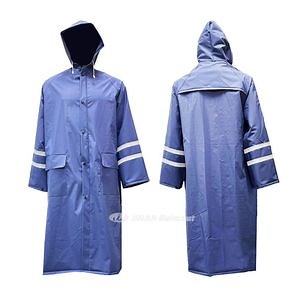 [Hot Item] Custom Reflective Waterproof Rain Jacket Long Style PVC Polyester Raincoat