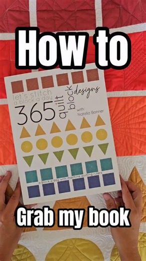Natalia Bonner on Instagram: "Grab my book Let’s Stitch a Block a Day! Each of the 365 blocks has its own QR code — just scan and ta-da! you’ll go straight to the video where I show you how to machine quilt the design using rulers! 💕 Want more info? Comment BLOCK below for details!"