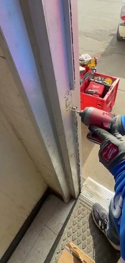 Commercial Door Repair in Bartlesville, OK. Full Surface Continuous Hinge Installation by Apex Doors